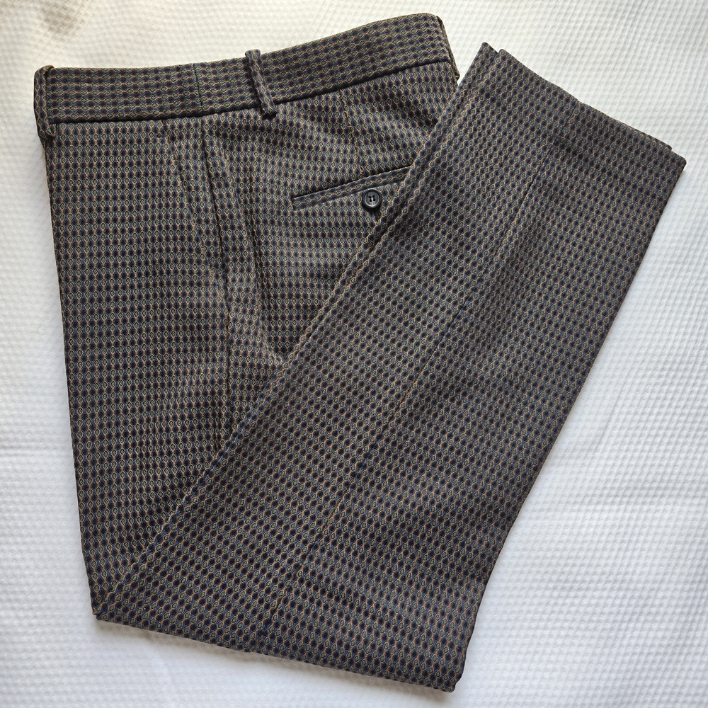 Theory Treeca Black, Green, Tan Patterned Ankle Pants